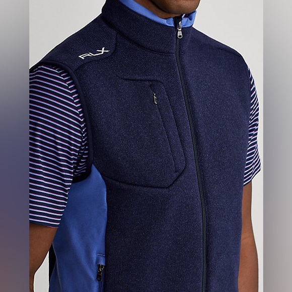 RLX Golf Terry-Paneled Fleece Color Blocked Vest sz M - Picture 3 of 13